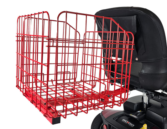 Folding Rear Basket For Most Mobility Scooters - Red Color