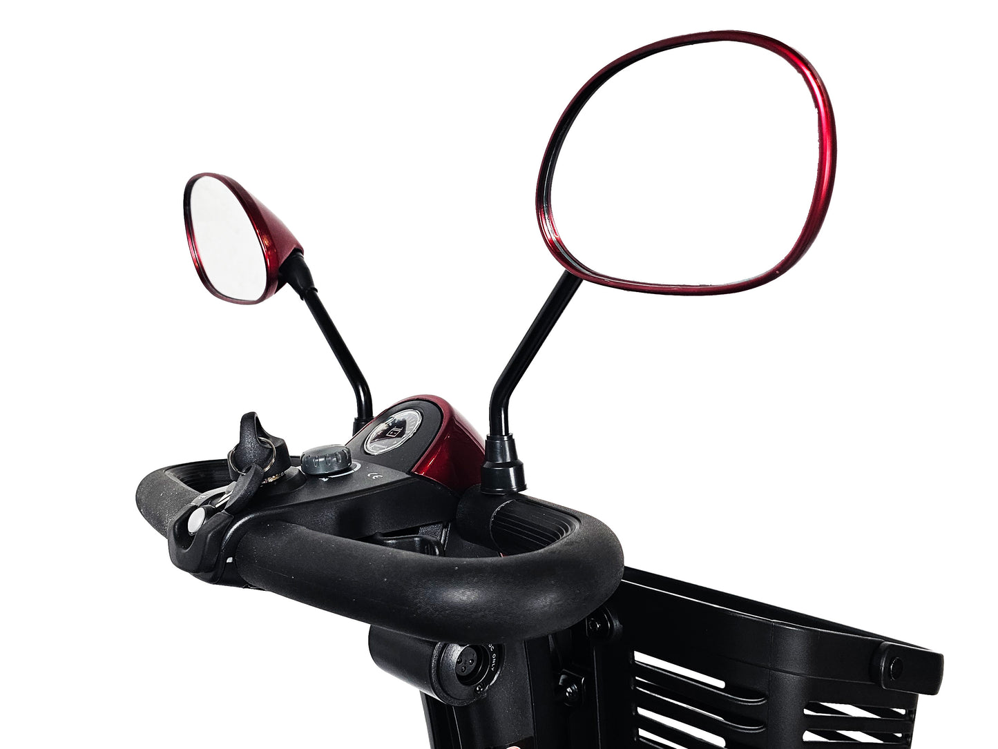 Folding Rear Basket For Most Mobility Scooters & Deluxe Scooter Rear View Mirror Pair BUNDLE